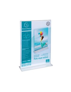 Porte-visuel exacompta acrylique droit vertical a4 coloris cristal.