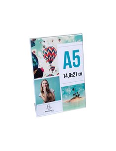 Porte-visuel exacompta acrylique incline vertical a5 coloris cristal.