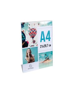 Porte-visuel exacompta acrylique incline vertical a4 coloris cristal.