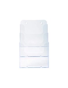 Distributeur exacompta polystyrene format a5 veertical 3 compartiments transparent. 2