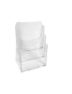 Distributeur exacompta polystyrene format a4 veertical 3 compartiments transparent. 2