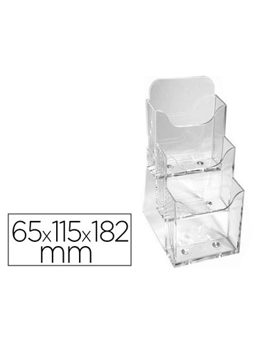 Distributeur exacompta simple format prospectus 1/3 a4 vertical 3 compartiments de profondeur 28mm.