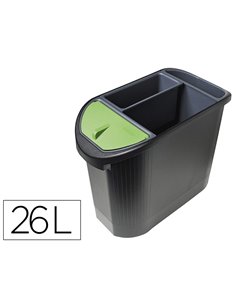 Corbeille tri selectif noir.