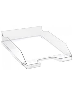 Corbeille a courrier exacompta combo midi polystyrene solide stable superposable a4+ 347x255x65mm cristal glossy. 2