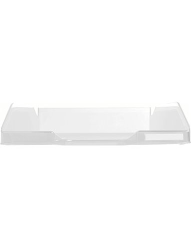 Corbeille a courrier exacompta combo midi polystyrene solide stable superposable a4+ 347x255x65mm cristal glossy.