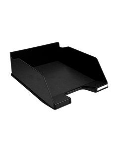 Corbeille courrier exacompta combo maxi plastique recyclé a4 superposable verticale/escalier 347x255x103mm coloris noir.