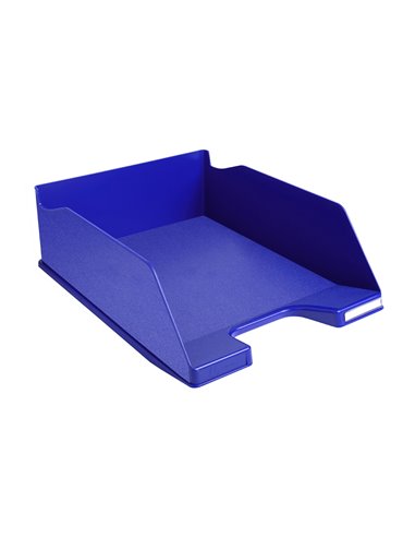 Corbeille courrier exacompta maxi-combo office superposable verticale/escalier coloris bleu nuit.