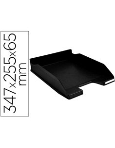Corbeille a courrier exacompta combo midi polystyrene solide stable superposable a4+ 347x255x65mm coloris noir.