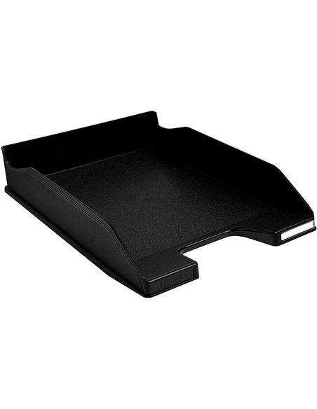 Corbeille a courrier exacompta combo midi polystyrene solide stable superposable a4+ 347x255x65mm coloris noir.