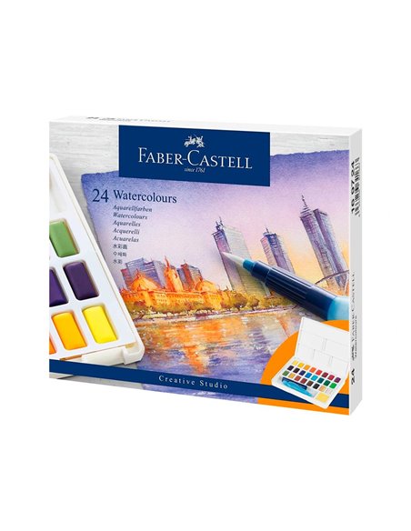 Peinture aquarelle faber castell boite de 24.