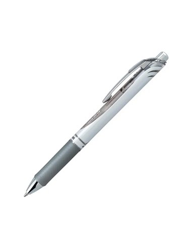 Roller pentel a encre gel energel retractable pointe 0.7mm coloris gris.