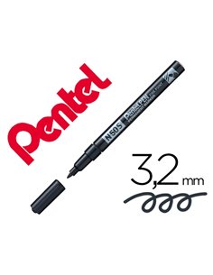 Marqueur pentel permanent n50s corps metal pointe conique tres fine encre indelebile tous supports noire.