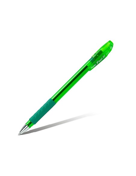 Stylo-bille pentel feel-it écriture moyenne pointe 0.7mm encre coloris vert.