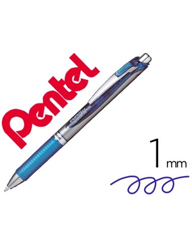 Roller a encre gel energel bl80 pointe de 1mm retractable coloris bleu.