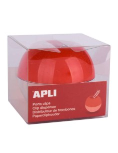 Porte-clip magnétique Apli - Contient 35 clips n° 1½ - Gain de place grâce à sa grande capacité (Ø 70 x 60 mm) - Ouverture facil