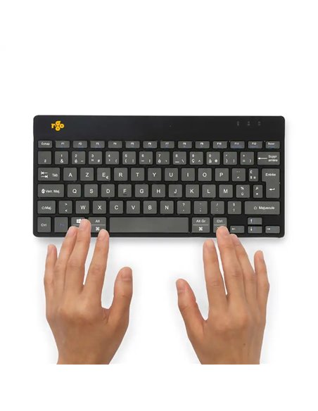 Clavier ergonomique r-go compact break non-filaire coloris noir.