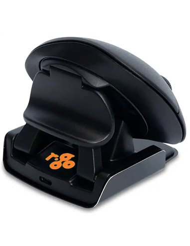 Souris ergonomique r-go twister ambidextre fil et non filaire pliable coloris noir.