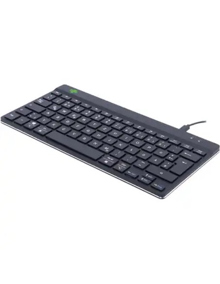 Clavier ergonomique r-go compact break filaire coloris noir.