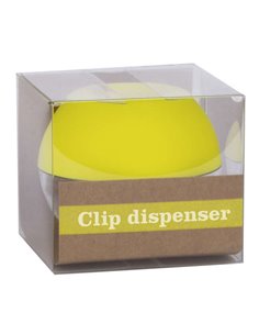 Distributeur de clips Apli Fluor Collection - Ø 70x60 mm - Couvercle magnétique « Soft Touch » - Contient 50 clips jaunes fluore