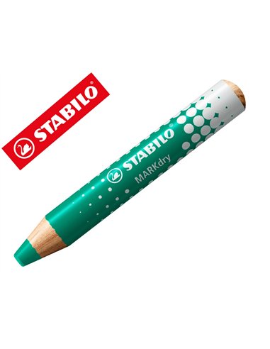 Crayon marqueur stabilo markdry pour ecrire sur tableau blanc coloris vert.
