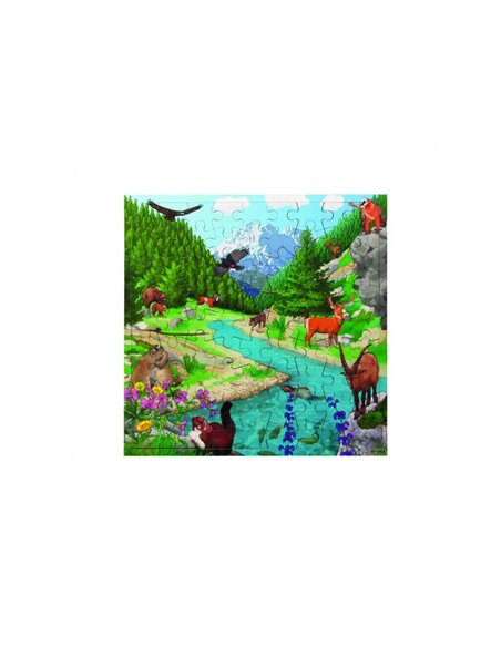 Puzzles en bois avec cadre rolf rolf la montagne 81 pieces.