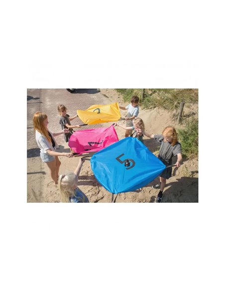 Parachutes bs toys squirl parachutes 4 poignees 100 cm 5 sacs ecureuils volants 2 a 20 joueurs.