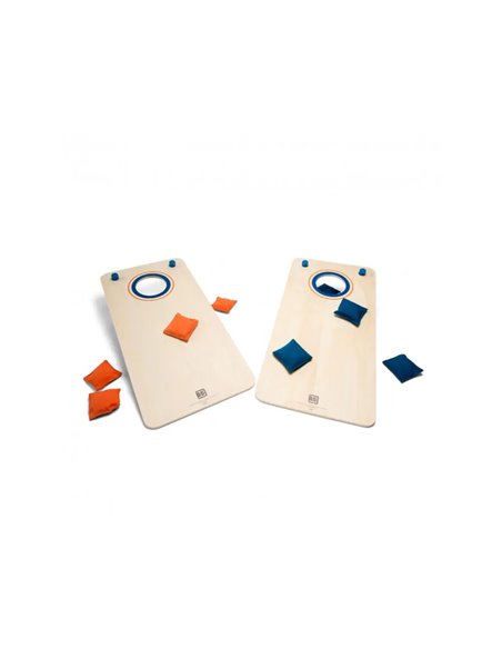 Jeux de kermesse bs toys planche a trou 21 points 2 planches bois et 8 sacs.