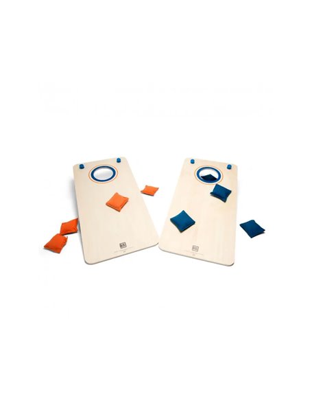 Jeux de kermesse bs toys planche a trou 21 points 2 planches bois et 8 sacs.
