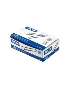 Boîte Milan de 100 clips nickelés 43 mm
