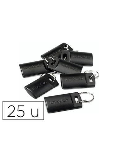 Porte-cles rfid timemoto rf-110 proximite key fob 125khz distance lecture 7cm coloris noir pack 25 unites.