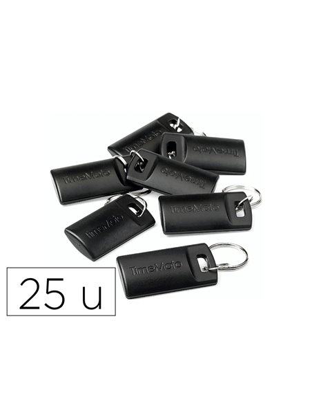 Porte-cles rfid timemoto rf-110 proximite key fob 125khz distance lecture 7cm coloris noir pack 25 unites.