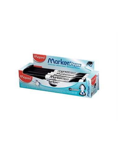 Feutre maped marker'peps effaçable à sec pour ardoises blanches coloris noir.