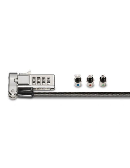 Cable de securite kensington universel 3 en 1 a combinaison reinitialisable.