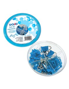 Pack d'accessoires de bureau Dohe Combo UFO : 12 pinces de 15 mm, 5 pinces de 19 mm, 50 clips de 28 mm et 30 punaises de 22 mm -