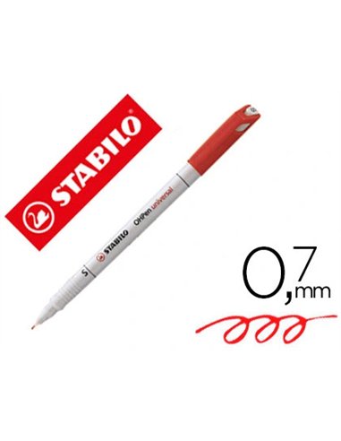 Feutre stabilo fin soluble rouge.