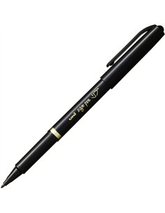 Feutre uniball sign pen encre super ink couvrante pointe feutre nylon ogive largeur trace 1mm coloris noir.