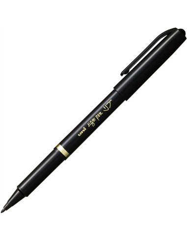 Feutre uniball sign pen encre super ink couvrante pointe feutre nylon ogive largeur trace 1mm coloris noir.