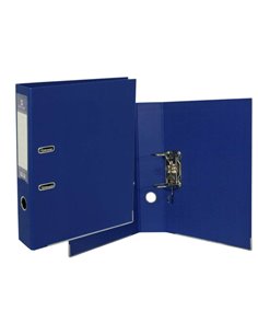 Chemise de classement Bismark A-Z en PVC, format folio, dos 75 mm - Haute résistance - Porte-cartes sur le dos - Reliures métall