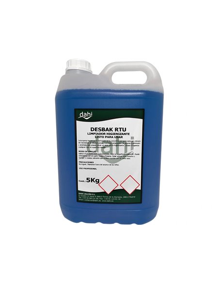 Nettoyant bactericide desbakazul sans rinãage carafe de 5 litres.