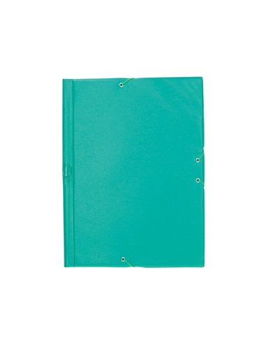 Chemise liderpapel carton rembordé dos flexible a4+ 320x240mm 3 rabats élastique coloris vert pistache.