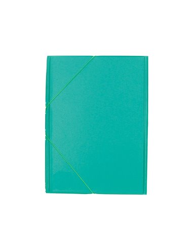 Chemise liderpapel carton rembordé dos flexible a4+ 320x240mm 3 rabats élastique coloris vert pistache.