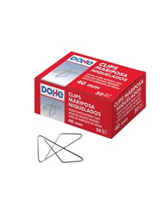 Dohe 50 pinces papillon en fil nickelé - 10 mm - Qualité supérieure