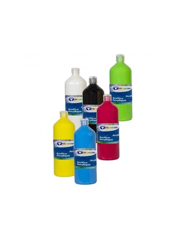 Peinture acrylique tcolors multisupports sechage rapide 500ml coloris vert.