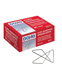 Dohe 25 pinces papillon nickelées - 20 mm - Fil métallique de qualité supérieure