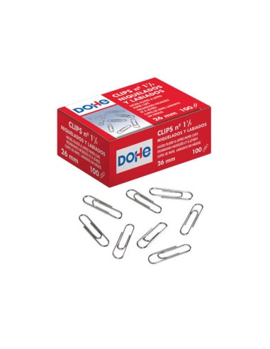 Lot de 100 clips à lèvres Dohe n° 1 1/2 26 mm - Nickelés