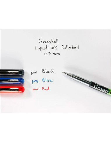 Greenball roller encre liquide bleu begreen pointe moyenne.
