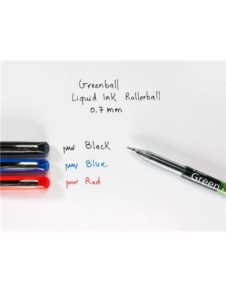 Greenball roller encre liquide noir begreen pointe moyenne.
