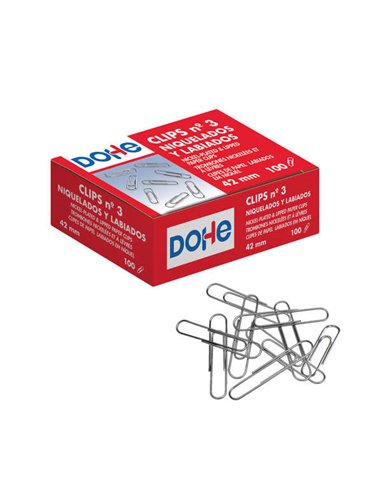 Lot de 100 clips à lèvres Dohe n° 3 42 mm - Nickelés