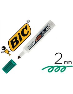 Marqueur bic velleda 1711 effaçable pointe ogive tracé 2mm corps plastique encre cétone vert.