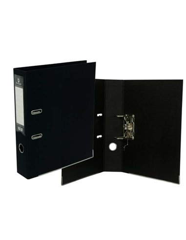 Classeur A4 Bismark A-Z en PVC, dos 75 mm, robuste, porte-cartes sur le dos, reliures métalliques sur le bord inférieur, mécanis